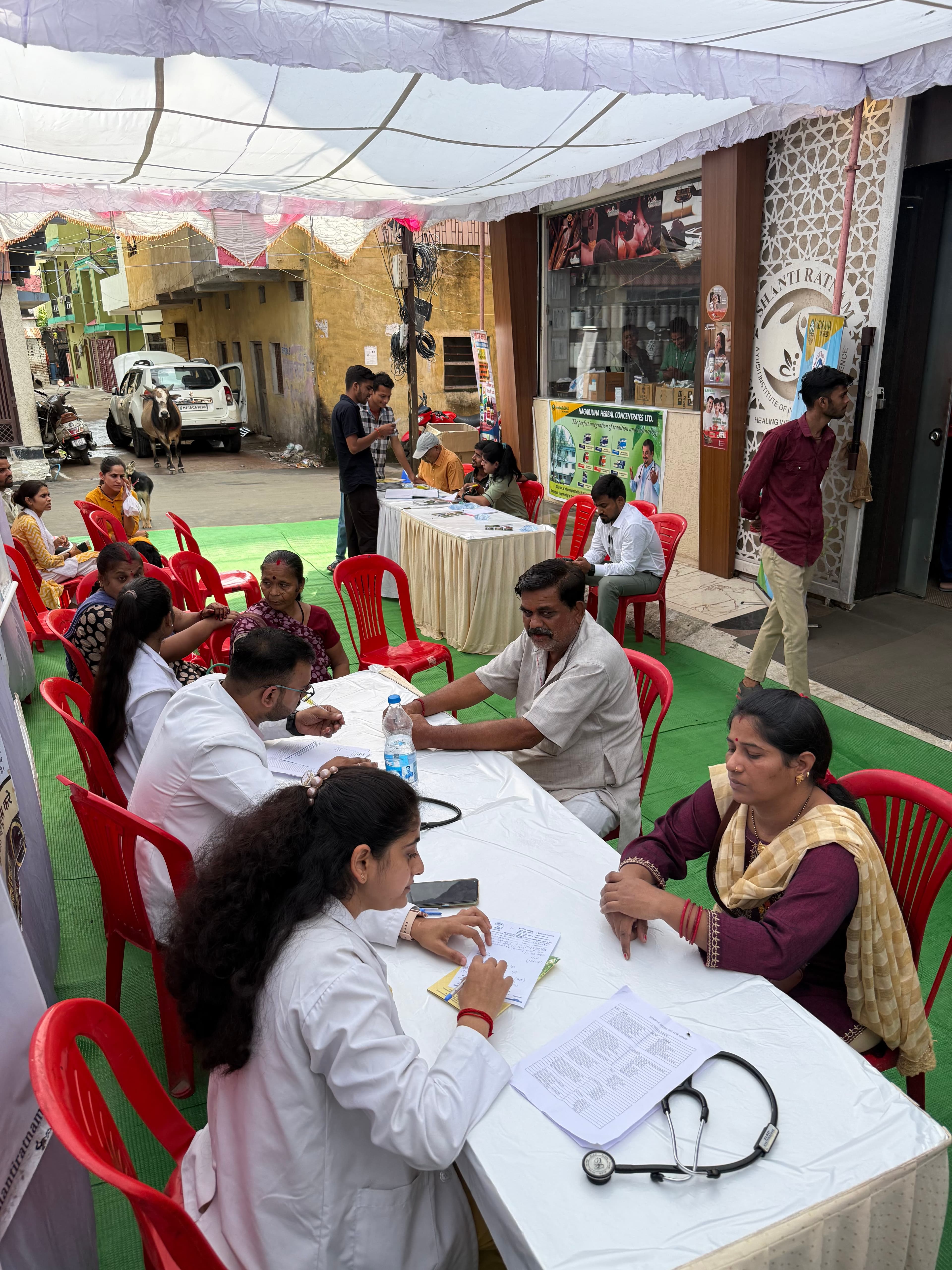 Ayurveda treatment setup